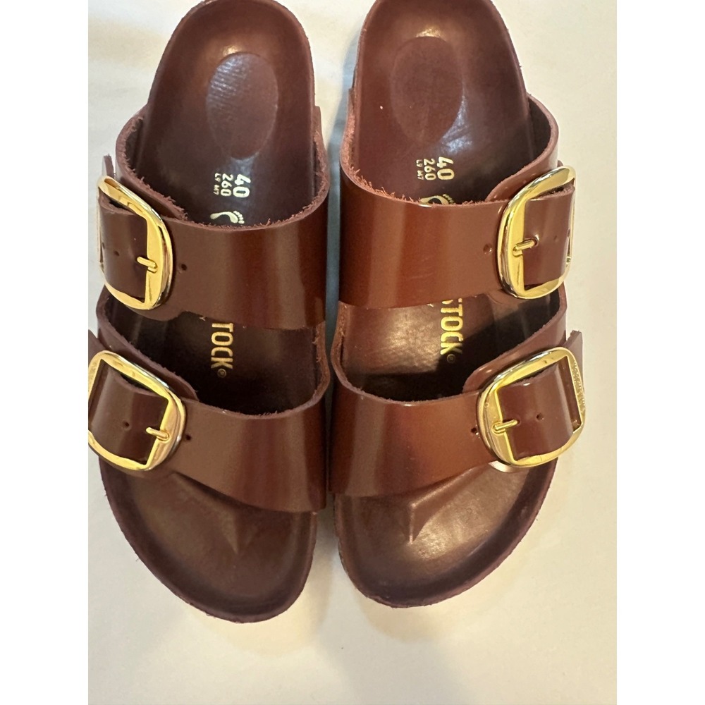 Birkenstock, womens, Arizona Big buckle, patent leather, high shine chocloate 40